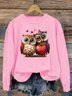 Lässig Rundhals Vogel Sweatshirt