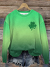 Lässig Rundhals Kleeblatt Sweatshirt