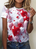 Lässig Herz/Herz Rundhals Kurzarm T-Shirt