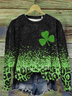 Lässig Rundhals Leopard Sweatshirt Print