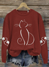 Lässig Rundhals Tier Sweatshirt
