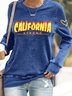 Retro Rundhals Textbriefe Sweatshirt