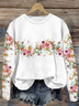 Lässig Rundhals Geblümt Sweatshirt Print