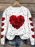 Lässig Rundhals Polka Dots Sweatshirt Print