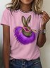 Retro Tier Rundhals Kurzarm T-Shirt