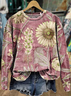 Lässig Rundhals Geblümt Sweatshirt Print