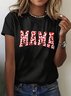Lässig Textbriefe Rundhals Kurzarm T-Shirt