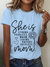 Lässig Textbriefe Rundhals Kurzarm T-Shirt