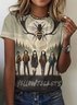 Lässig Figur Rundhals Kurzarm T-Shirt