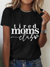 Lässig Textbriefe Rundhals Kurzarm T-Shirt
