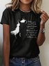 Lässig Tier Rundhals Kurzarm T-Shirt
