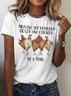 Lässig Tier Rundhals Kurzarm T-Shirt