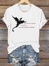 Lässig Textbriefe Rundhals Kurzarm T-Shirt