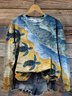 Lässig Rundhals Tier Sweatshirt