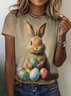Lässig Tier Rundhals Kurzarm T-Shirt