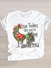 Lässig Tier Rundhals Kurzarm T-Shirt