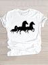 Lässig Tier Rundhals Kurzarm T-Shirt