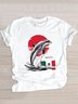 Lässig Tier Rundhals Kurzarm T-Shirt