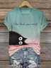 Lässig Tier Rundhals Kurzarm T-Shirt