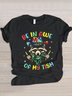 Lässig Tier Rundhals Kurzarm T-Shirt