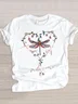 Lässig Tier Rundhals Kurzarm T-Shirt