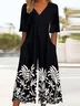 Damen Halbarm V-Ausschnitt Regelmäßige Passform Knöchelhose Print Täglich Lässig Geblümt Normal Jumpsuit