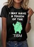 Lässig Tier Rundhals Kurzarm T-Shirt