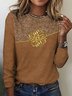 Lässig Geometrisch Rundhals Langarm T-Shirt