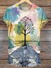 Lässig Pflanzen Rundhals Kurzarm T-Shirt
