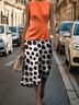 Damen Geometrisch Rundhals Ärmellos Bequem Retro Maxikleid