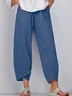 Damen Unifarben Caprihosen Hose Lässig Sommer Hose