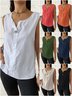 V-Ausschnitt Ärmellos Unifarben Regelmäßig Regelmäßige Passform Bluse für Damen