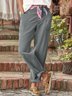 Retro Unifarben Knöchelhose Hose