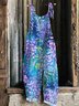 Damen Ärmellos Spaghettiträger Regelmäßige Passform Lang Täglich Lässig Geblümt Normal Cami Jumpsuit