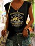 Lässig V-Ausschnitt Textbriefe Tanktop Oberteile