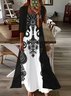 Damen Geblümt Rundhals Dreiviertelärmel Bequem Lässig Print Kleid mit Mantel Zweiteiliges Set
