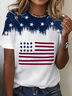Lässig Tag der Unabhängigkeit (Flagge) Rundhals Kurzarm T-Shirt