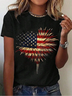 Lässig Tag der Unabhängigkeit (Flagge) Rundhals Kurzarm T-Shirt