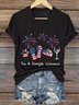 Lässig Amerika-Flagge V-Ausschnitt Kurzarm T-Shirt