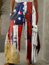 Damen Amerika-Flagge Lang Hose Lässig Frühling/Herbst Hose