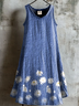 Damen Geblümt Sommer Kleid Rundhals Ärmellos A-Linien-Kleid