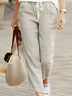 Damen Unifarben Lang Hose Retro Frühling/Herbst Hose