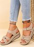 Retro Unifarben Haken und Schleife Blockabsatz Zurück leere Schuhe Nahtverarbeitung