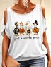 Lässig Textbriefe Rundhals Kurzarm T-Shirt