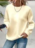 Lässig Rundhals Unifarben Sweatshirt