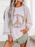 Lässig Rundhals Geometrisch Sweatshirt