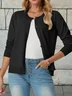 Damen Frühling/Herbst Oberbekleidung Lässig Unifarben Langarm Rundhals Jacke