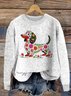 Damen Wolle/Stricken Tier Langarm Bequem Lässig Pullover