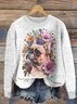 Damen Wolle/Stricken Tier Langarm Bequem Lässig Pullover