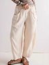 Damen Unifarben Lang Elastische Taille Hose Lässig Frühling/Herbst Hose